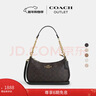 蔻馳（COACH）【新年禮物】奧萊女士女包經(jīng)典標志老花TERI單肩斜挎包麻將包 IM/胡桃木色/黑色 曬單實(shí)拍圖