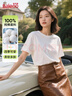 班尼路（Baleno）純棉短袖女2025新款休閑寬松薄款打底衫女裝四季款內搭T恤上衣服 曬單實(shí)拍圖