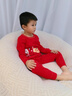棉奇熊兒童本命年保暖內衣套裝秋衣秋褲秋冬季男女孩紅睡衣寶寶純棉毛衫 馬到功成 【幸運紅-260克純棉保暖抗菌】 130 曬單實(shí)拍圖