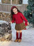 優(yōu)優(yōu)1點(diǎn)（Yoyo one）女童超好看紅色套裝兒童2026新款新年裙子女大童12歲女孩拜年衣服 19906紅色+4507紅色 140 140cm 曬單實(shí)拍圖