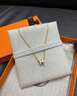 愛(ài)馬仕（HERMES）項鏈女Mini Pop H琺瑯吊墜女士玫瑰金鏈條鎖骨鏈送女友新年送禮 白色 金色鏈H147992F49 曬單實(shí)拍圖