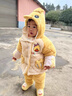 普賓迪湖南省服女童 法蘭絨兒童睡衣套裝三層夾棉加絨加厚3寶寶1-5歲 黃色三層夾棉加厚 80 建議身高70-80 曬單實(shí)拍圖