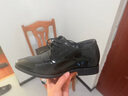 老爺車(chē)（WECKER）男士皮鞋真皮商務(wù)休閑皮鞋男冬季透氣正裝皮鞋系帶漆皮增高爸爸鞋 F3562黑色【增高款】 39 (245mm) 標準碼 曬單實(shí)拍圖