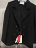千柏年100%羊毛雙排扣毛呢韓版大衣女西裝領(lǐng)雙面呢秋冬中長(cháng)外套黑色L 曬單實(shí)拍圖