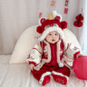 優(yōu)奇嬰兒拜年服冬裝連體衣寶寶新年衣服冬季新生幼兒冬天保暖喜慶棉服 紅色喜慶拜年服+帽子 66cm 曬單實(shí)拍圖