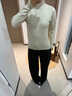 鄂爾多斯市2025秋冬新款高領(lǐng)山羊絨衫女加厚羊毛寬松毛衣打底衫 米色 均碼 2XL120-130斤 曬單實(shí)拍圖