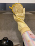 靚滌家務(wù)手套1雙33cm黃色單層洗碗廚房加厚橡膠皮洗衣清潔防水刷鍋碗 曬單實(shí)拍圖