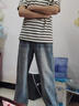 真維斯戶(hù)外運動(dòng)休閑褲男士春秋寬松美式復古潮流百搭直筒牛仔褲 深懷舊 XL 曬單實(shí)拍圖
