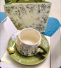 原創(chuàng  )設計油畫(huà)風(fēng)般風(fēng)鈴花陶瓷咖啡杯碟套裝下午茶水杯女生杯子禮物 綠色風(fēng)鈴花杯碟禮盒裝 1個(gè) 300ml 曬單實(shí)拍圖