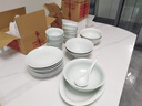 景德鎮官方影青中式陶瓷碗高溫瓷碗碟套組純色盤(pán)子碗盤(pán)餐具套裝喬遷禮物 流影-6碗3深盤(pán)3平盤(pán) 12頭 曬單實(shí)拍圖