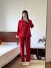 魅卿紅色睡衣結婚新婚情侶套裝大碼本命年貓喵可愛(ài)春秋季純棉一男一女 2219女 【禮盒包裝】 L 【女推薦100-120斤】 曬單實(shí)拍圖