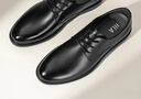 海瀾之家HLA皮鞋男頭層牛皮鞋子秋冬男士正裝商務(wù)休閑鞋男 T192黑色42 曬單實(shí)拍圖