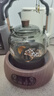 全度（Quandu） 蒸煮一體茶壺玻璃煮茶器套裝電陶爐蒸茶壺耐熱墨色玻璃提梁壺 曬單實(shí)拍圖