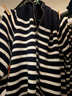 蓋璞女裝秋季款logo寬松半拉鏈可翻高領(lǐng)條紋針織上衣793661 曬單實(shí)拍圖