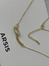 Arsis純真年代復古雙層飄帶項鏈女毛衣鏈輕奢鎖骨鏈送女友生日禮物 復古雙層飄帶項鏈（金色） 曬單實(shí)拍圖