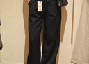 MUJI女式 不易沾水彈力抽褶直筒褲 褲子女款女裝25年冬季 BE1YZA5A 黑色 M (160/66A) 曬單實(shí)拍圖