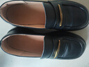 百思圖26春季新款【牛皮材質(zhì)】樂(lè )福鞋簡(jiǎn)約時(shí)尚學(xué)院風(fēng)粗跟女單鞋A3612AA6 黑色 38 曬單實(shí)拍圖
