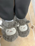 名創(chuàng  )優(yōu)品（MINISO）羊咩咩棉拖鞋女秋冬包跟家居室內厚底月子毛毛拖鞋深灰包跟38-39 曬單實(shí)拍圖