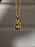 老鋪黃金古法手工足金項鏈 · 葫蘆（1號）鉆飾吊墜（金鏈款） 新款中號鎖骨鏈款金重約10.0g 曬單實(shí)拍圖