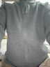針織衫毛衣女翻領(lǐng)秋冬雙拉鏈感加厚針織開(kāi)衫外套女士純色上衣 灰色 2XL 曬單實(shí)拍圖