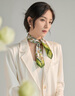MITHAOL KUSC絲綢女士絲巾桑蠶絲真絲2026新款生日禮物女送媽媽長(cháng)輩老師 綠蝶探蘭【心想事