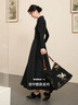 三彩【黑云翻墨】2025冬季新款小黑裙收腰連衣裙長(cháng)裙盤(pán)扣C 經(jīng)典黑 S 155/80A 曬單實(shí)拍圖