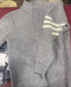 nasawassup官方潮牌聯(lián)名針織衫男秋冬季復古立領(lǐng)條紋開(kāi)衫拉鏈撞色男士毛線(xiàn)衣 精紡灰 L （建議100-120斤） 曬單實(shí)拍圖