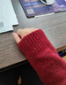 塔馳密司（touchmiss）2025秋冬新款氛圍感紅色毛衣開(kāi)衫女長(cháng)袖圓領(lǐng)針織短外套 棗紅色 M 曬單實(shí)拍圖