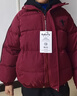 【爆款】?jì)和鸾q棉服冬裝加厚連帽外套男女童假兩件保暖棉衣棉襖 酒紅色 150 曬單實(shí)拍圖