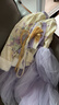 安妮優(yōu)兒（Anneyol）漢服女童秋冬古風(fēng)連衣裙國風(fēng)唐裝兒童古裝裙子冬季 紫色裙子 130 曬單實(shí)拍圖