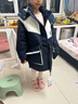 鴨鴨2025新款冬季中大童女童加厚中長(cháng)款羽絨服保暖外套 藏青色 140 曬單實(shí)拍圖