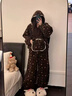 另約復古碎花毛絨連帽睡衣女秋冬季珊瑚絨保暖家居服法蘭絨套裝可外穿 S805 復古碎花 M 曬單實(shí)拍圖