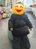 保姆鵝  【風(fēng)墻】?jì)和鸾q服寶寶中長(cháng)款護臉加厚外套保暖童裝[NG2664] 炭黑 120 曬單實(shí)拍圖