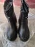 品之德 加絨保暖雨鞋雨靴水靴EVA輕便防耐磨水鞋防寒靴耐油弱酸堿勞保鞋 黑色 42 曬單實(shí)拍圖