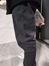 干活穿的褲子耐磨高彈力牛仔褲男大碼加大加肥勞保防燙工作褲子男 黑色 2XL 曬單實(shí)拍圖