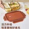 欣美雅（xinmeiya）玻璃飯盒可微波爐加熱專(zhuān)用碗學(xué)生上班族帶飯餐盒保鮮分隔型便當盒 大長(cháng)三隔1050ml【單只】+保溫包 曬單實(shí)拍圖
