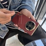 智父華為mate x6手機殼折疊屏華為x6典藏版保護殼超薄真皮翻蓋鏡頭全包matex6防摔腕帶旋轉支架男外殼 【寰宇紅】頭層牛皮丨腕帶支架丨智能視窗 曬單實(shí)拍圖