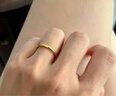 金包銀黃金戒指5G硬金素圈戒指光面磨砂簡(jiǎn)約男女情侶款對戒送女友 光面素圈戒指 送證書(shū)+禮盒 13 曬單實(shí)拍圖
