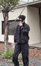 主意范（ZHUYIFAN）夾克男三防飛行秋冬加絨加厚整套棒球服羽絨外套短款工裝沖鋒衣潮 黑色夾克 L 110-130斤 曬單實(shí)拍圖