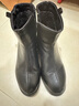秋冬季真皮靴子平底短靴女軟底全牛皮加絨中年媽媽棉鞋大碼女鞋子 黑色加絨 39 曬單實(shí)拍圖