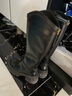 天美意吳宣儀同款高直筒顯瘦加絨女靴百搭女騎士靴新款 黑色 35 曬單實(shí)拍圖