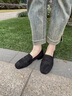 ZHR粗跟樂(lè )福鞋女2026春新款女鞋套腳單鞋絨面羊皮墊皮鞋 EH323黑色37 曬單實(shí)拍圖