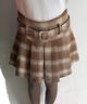 蕉京短裙秋冬季半身裙女百褶裙裙子格子新款毛呢冬裙a字半裙新款2026 復古格子毛呢卡其短裙 L 【建議105-120斤】 曬單實(shí)拍圖