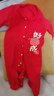 迷你巴拉巴拉寶寶紅色連體衣新生兒嬰兒夾棉無(wú)骨爬服滿(mǎn)月百天周歲 曬單實(shí)拍圖
