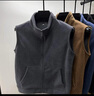 【大碼柔軟】雙面絨立領(lǐng)馬甲男士外套秋冬季加厚坎肩無(wú)袖外套夾克 黑色 4XL 曬單實(shí)拍圖