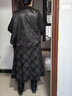 白鹿語(yǔ)優(yōu)雅復古格紋半身裙秋冬新款高腰長(cháng)款A字裙傘裙 黑灰格 XL 曬單實(shí)拍圖