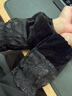 途尊新款秋冬金絲絨短款袖套女士辦公防臟袖筒韓版蕾絲拼接羽絨服護袖 新金絲絨短款（黑色） 曬單實(shí)拍圖