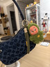 蔻馳（COACH）【禮物】女士經(jīng)典標志丹寧布SWINGER 20號手袋牛仔腋下包女包 LH/深藍色 混合色 曬單實(shí)拍圖