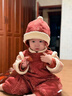 丨福祿安康 嬰兒衣服冬季夾棉連體嬰兒外出服棉襖男女寶百天衣服 加厚連體衣+護耳帽 90cm 曬單實(shí)拍圖
