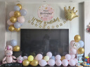 宮薰生日場(chǎng)景布置兒童寶寶周歲女孩裝飾生日氣球快樂(lè )派對背景粉色小熊 曬單實(shí)拍圖